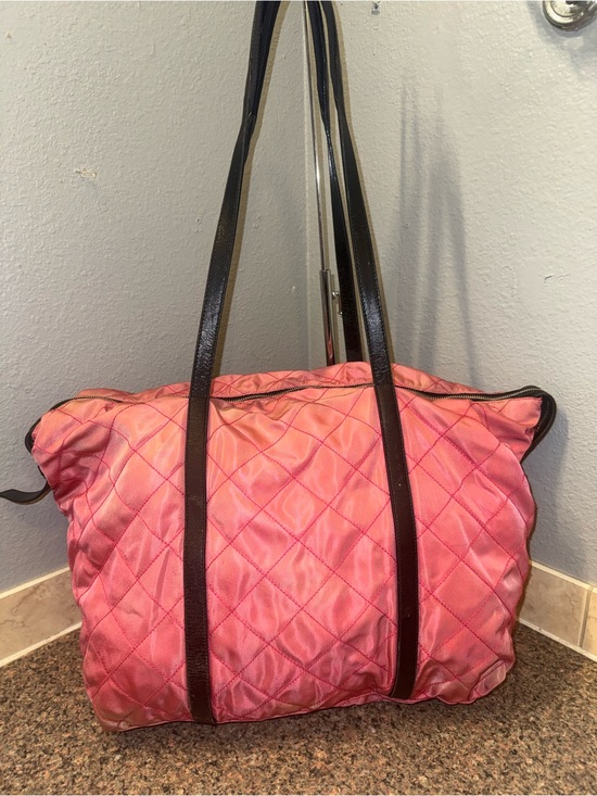 Prada Handbags - Prada pink quilted Tessuto nylon travel duffel/large tote bag AUTHENTIC🚨 AS IS